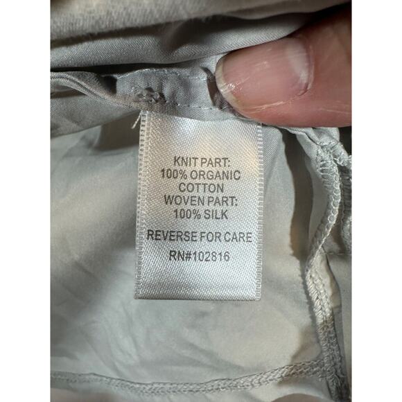 Garnet Hill Cardigan Womens Size M 100% Organic Cotton/Silk Open-Front A59 - Picture 2 of 6